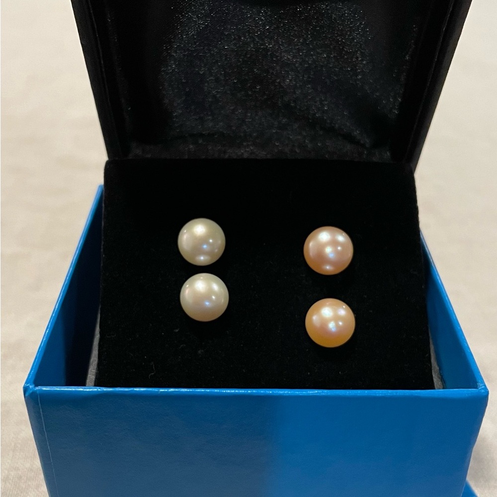 IMPERIAL PEARL NATURAL COLOR FRESHWATER PEARL STUD EARRINGS